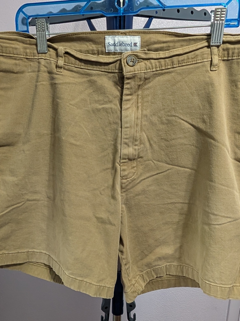 Saddlebred Men's Khaki Flat-Front Cotton Shorts